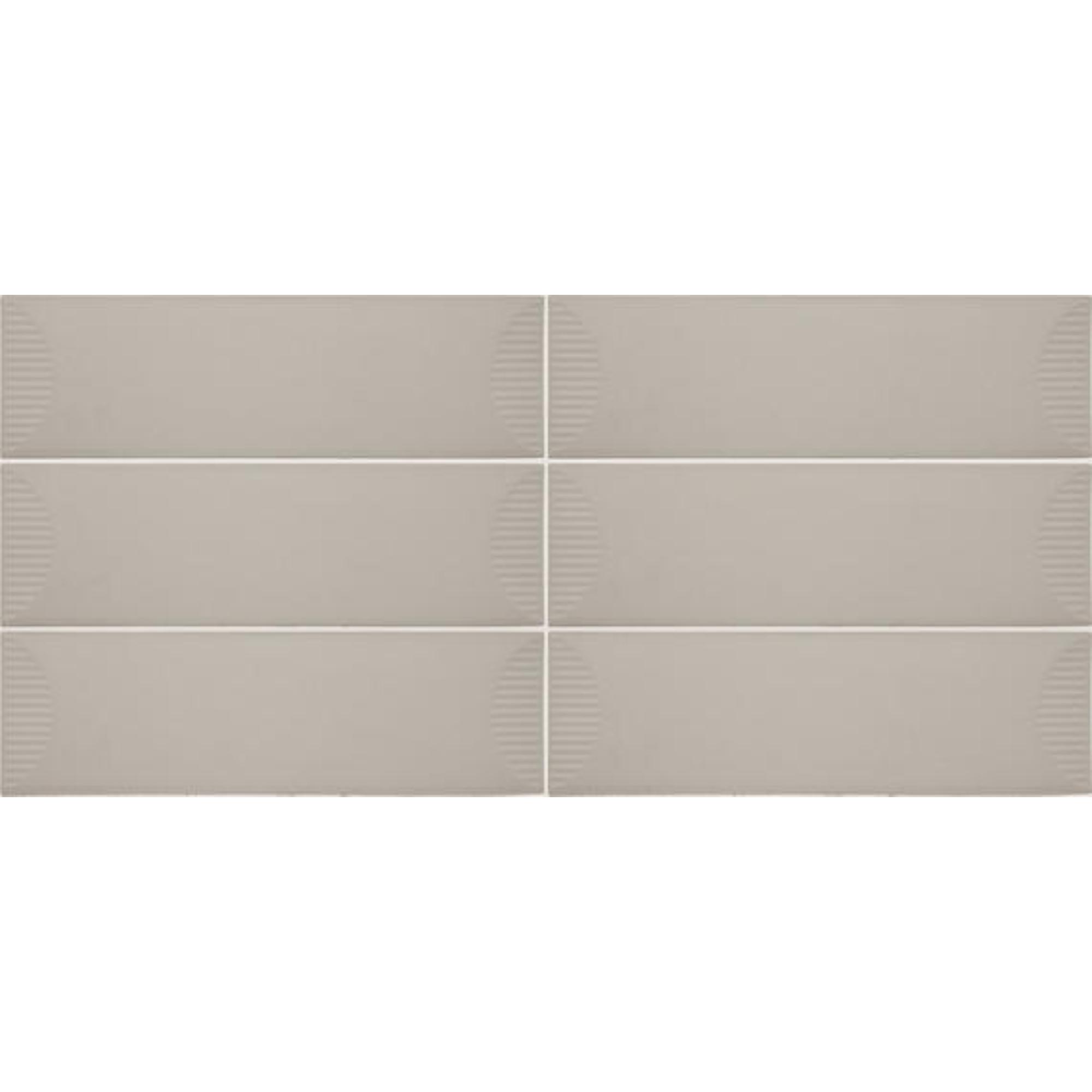 Stencil Beige Rectangle 4X12 Half Moon Matte
