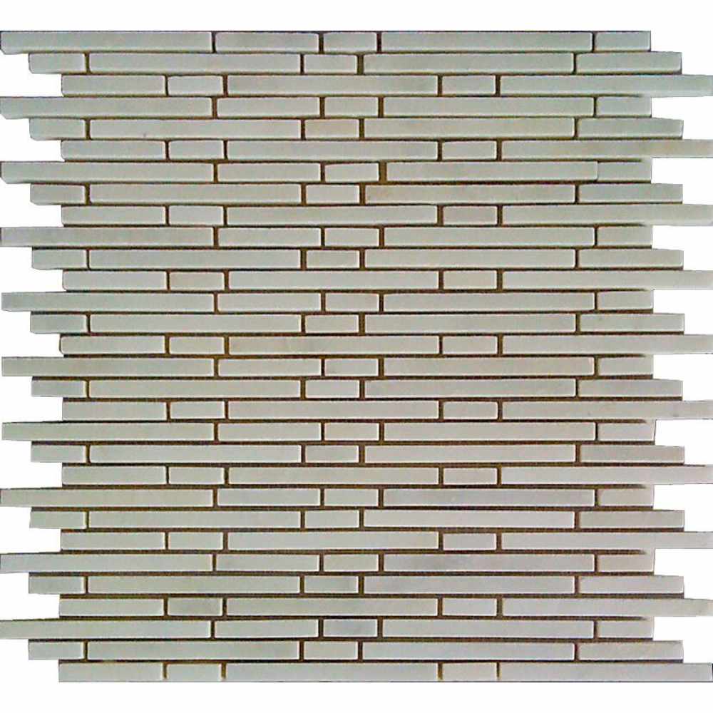 White Statuary 12x12 Bullet Interlocking Mosaic