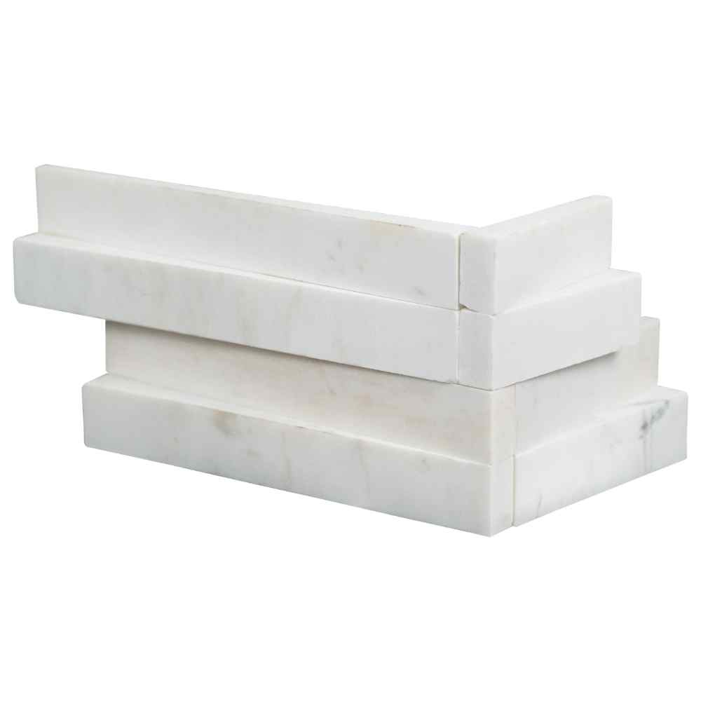 Cosmic White 6X12X6 3D Wave Split Face Corner Ledger Panel