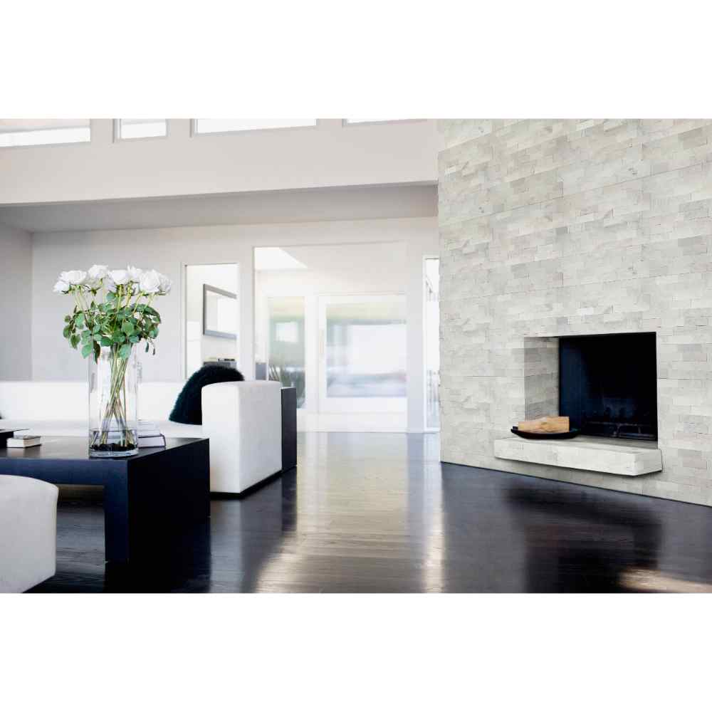Cosmic White Rockmount 6X24 Split Face Ledger Panel