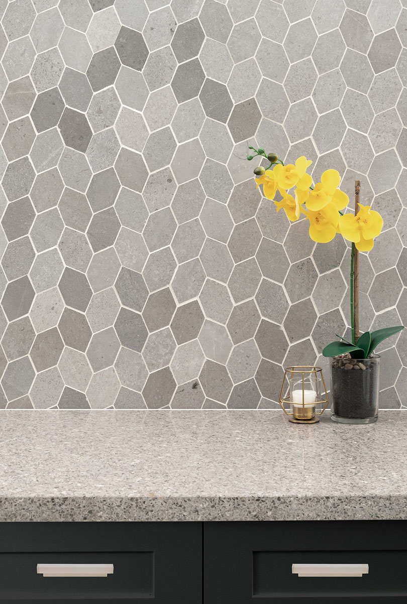 Lilly Pad 12x12 Honed Limestone Mosaic