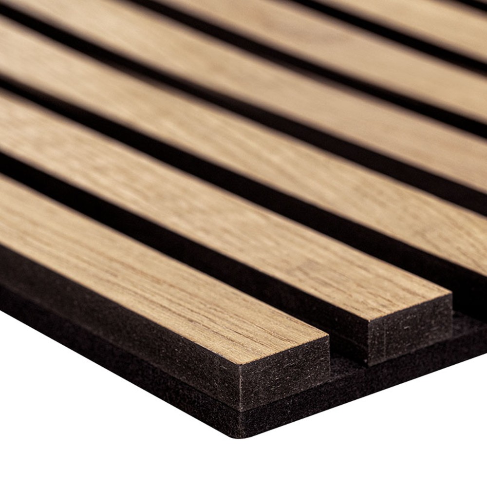 Natural 9.5 x 94.5 3D Prefinished Wood Fluted Sound Absorbing Wall Panel