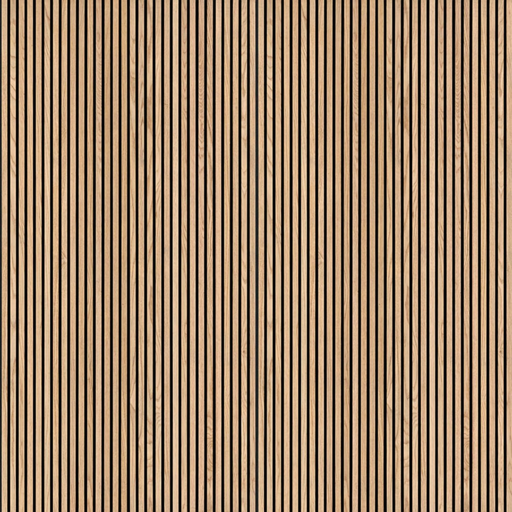 Natural 9.5 x 94.5 3D Prefinished Wood Fluted Sound Absorbing Wall Panel