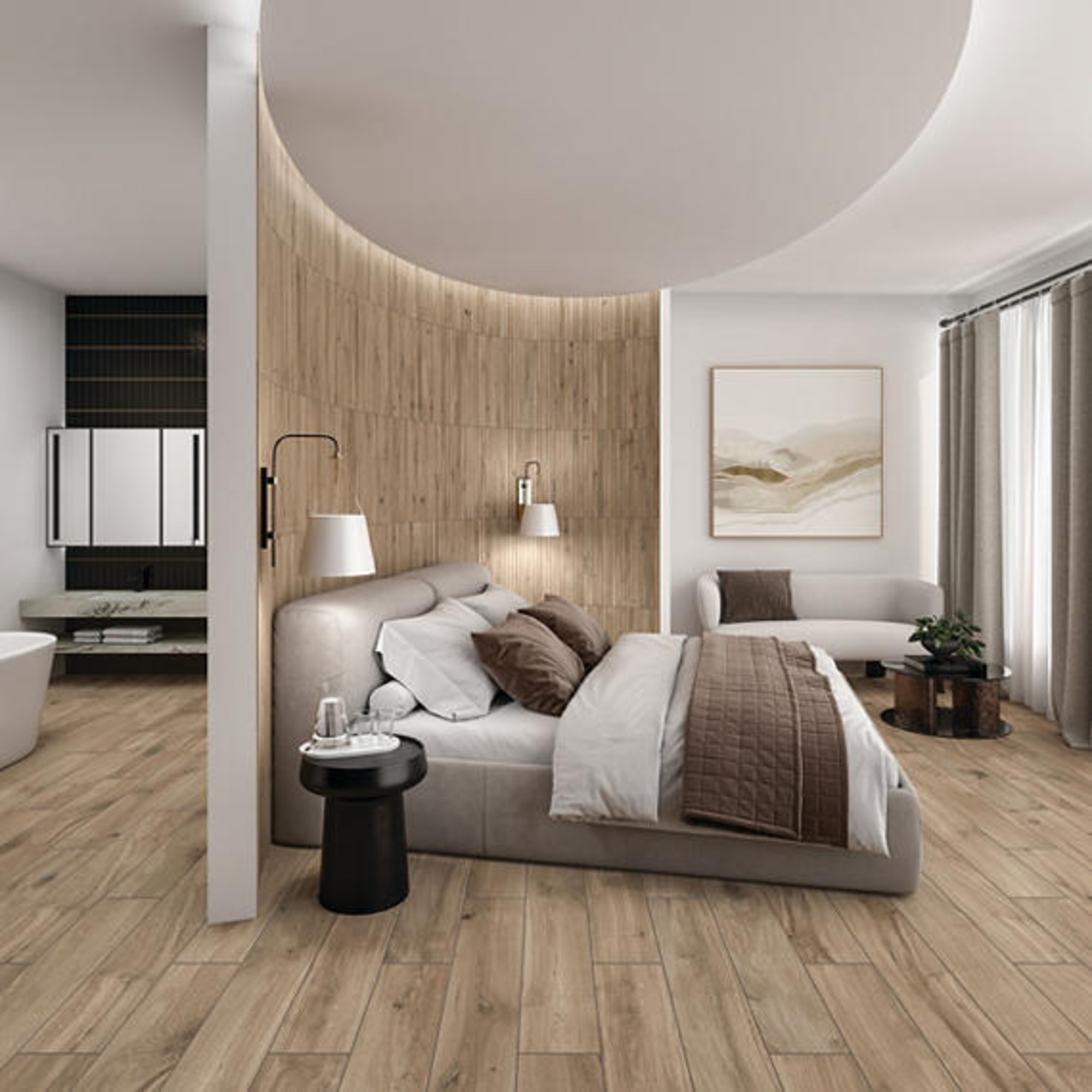 Acreage Palomino 1X24 Matte Porcelain Stacked Mosaic