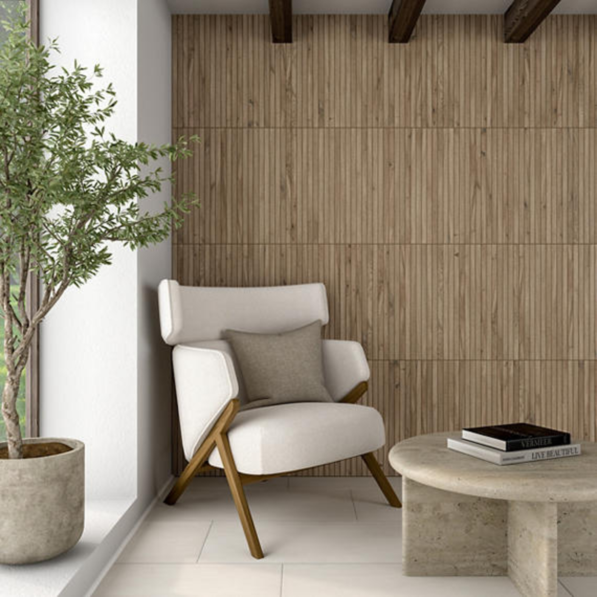Acreage Palomino 1X24 Matte Porcelain Stacked Mosaic