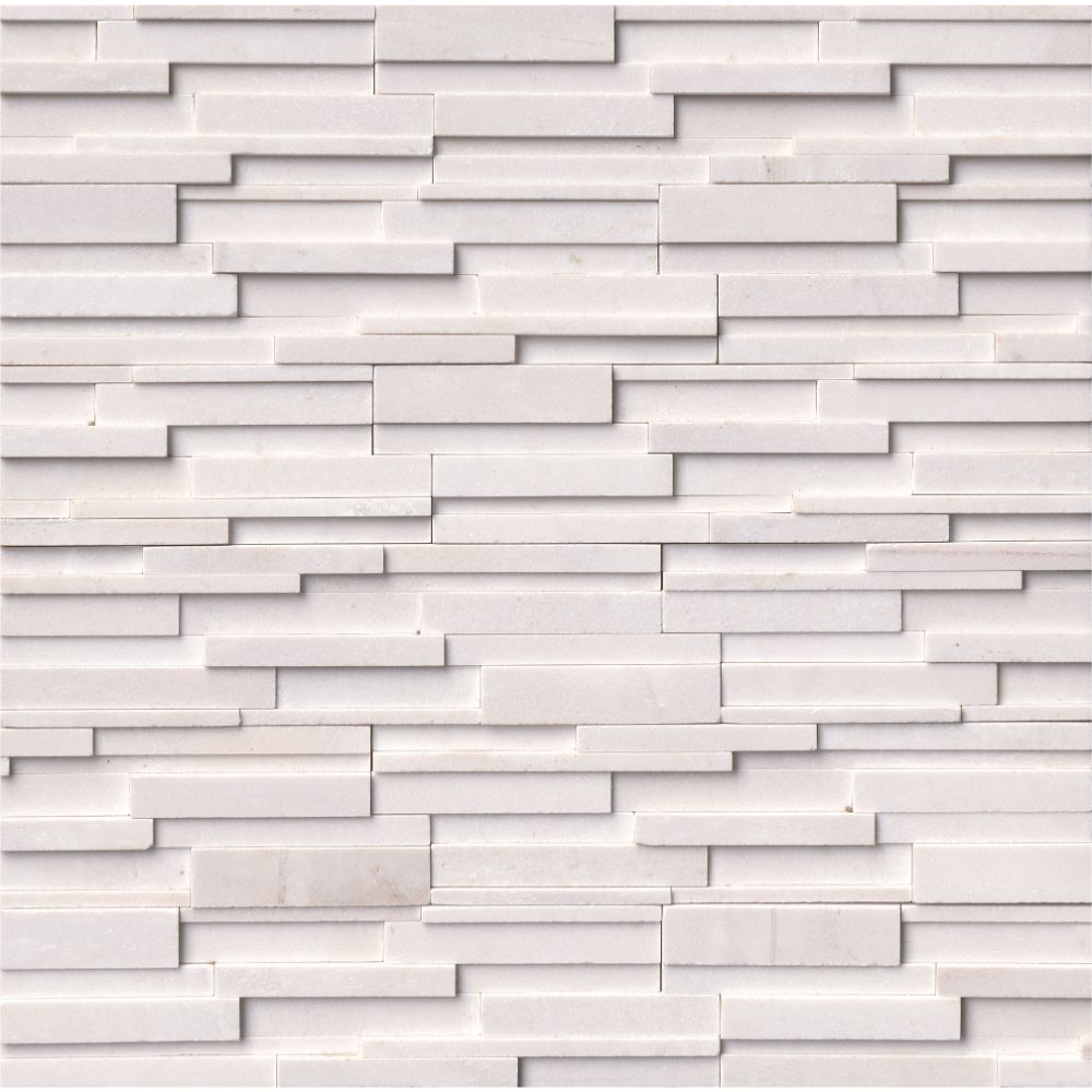 Arctic White 6x12x6 3D Honed Corner Ledger Panel