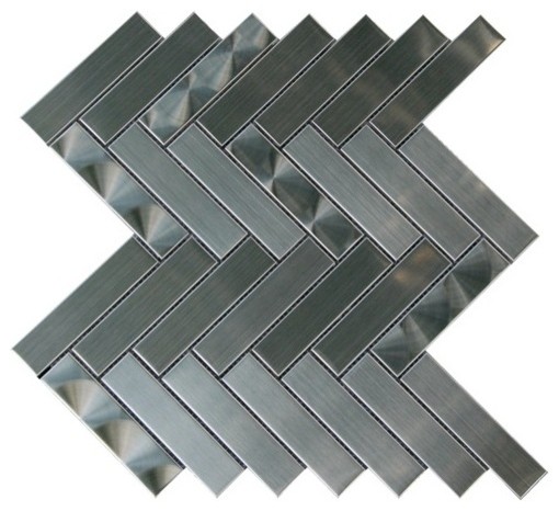 Arrowhead 1X4 3D Brushed Herringbone Mosaic