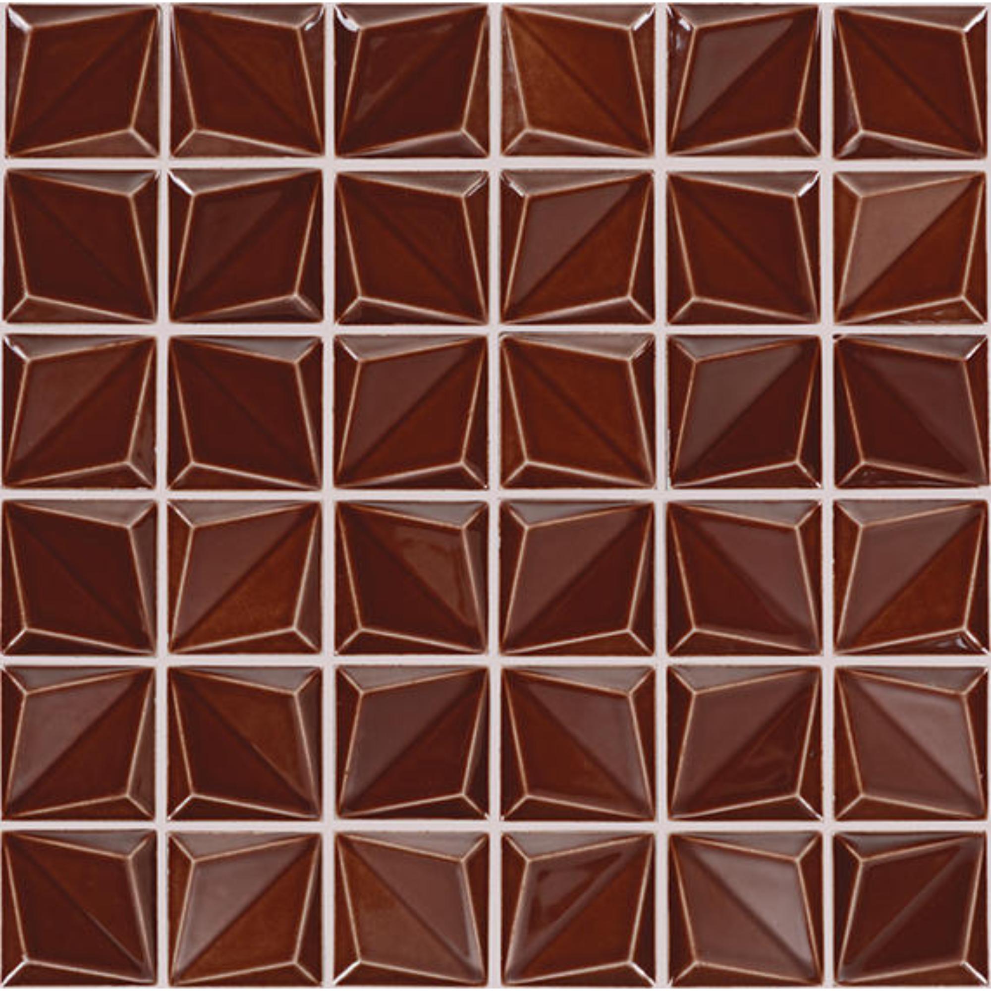 Artefino Vintage Saffron Floret 12X12 Glossy Mosaic Tile