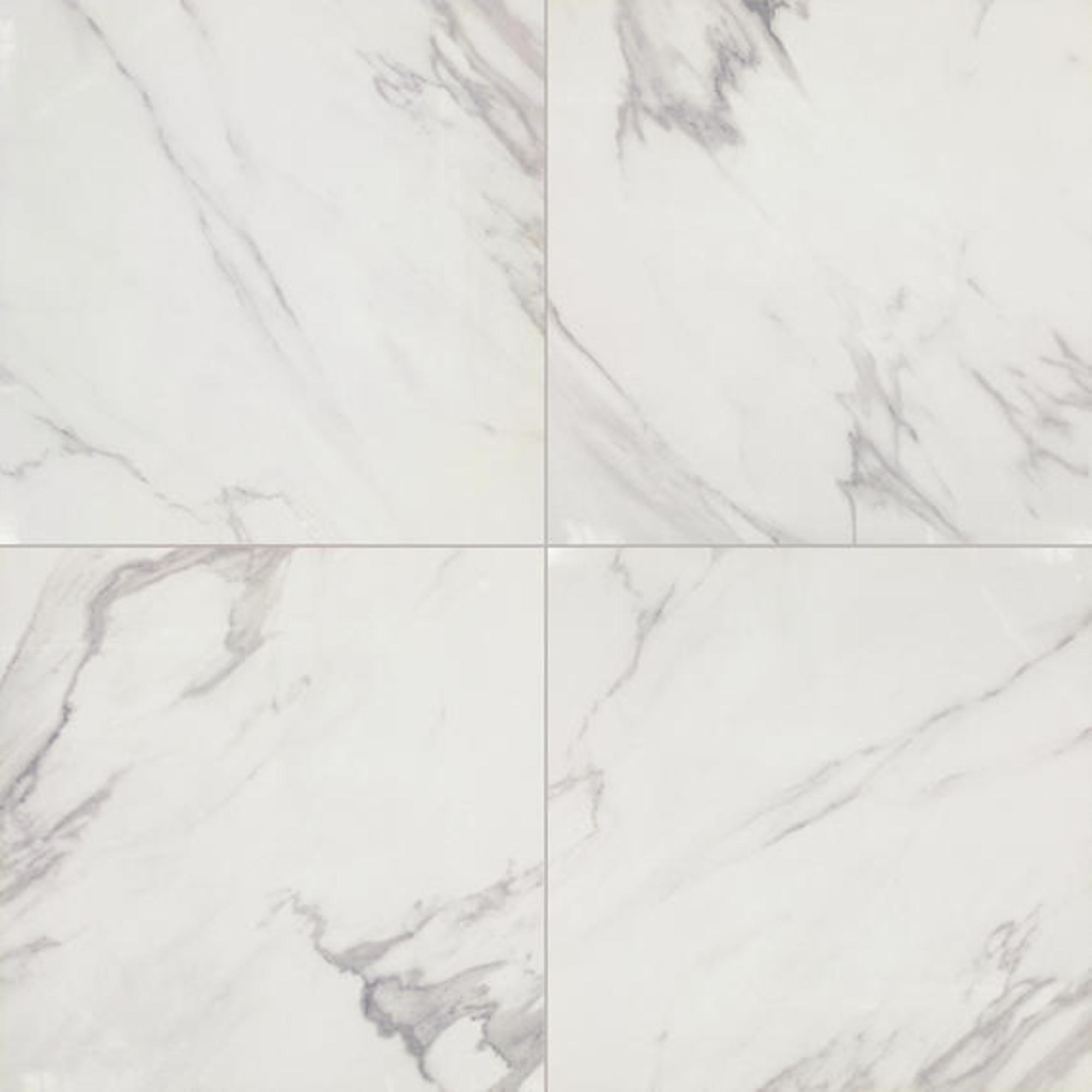 Artsy Studio Carrara  24x24 Polished Marble Look Porcelain Floor Tile