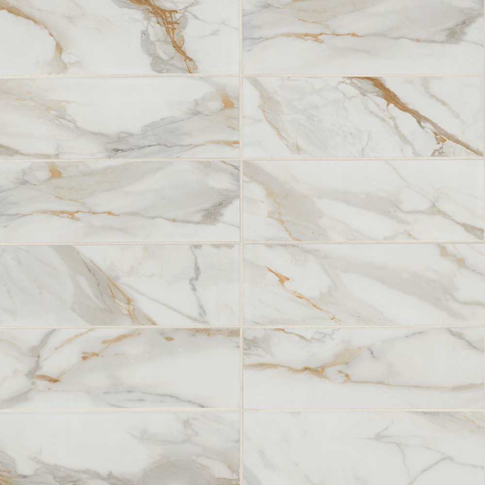 Calacatta Gold  4x12 Matte Porcelain Subway Tile
