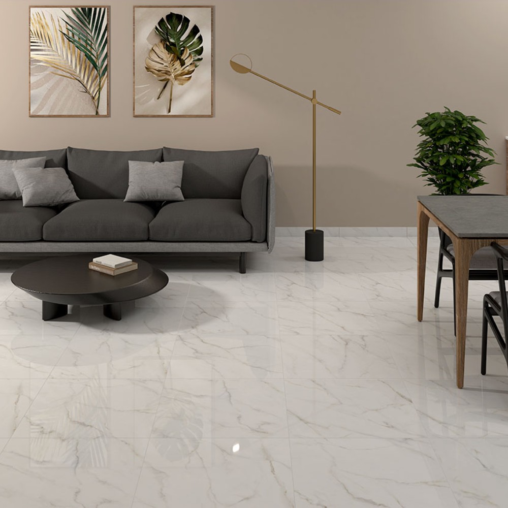 Kaya Calacatta Lucca 3X24 Polished Porcelain Bullnose Tile