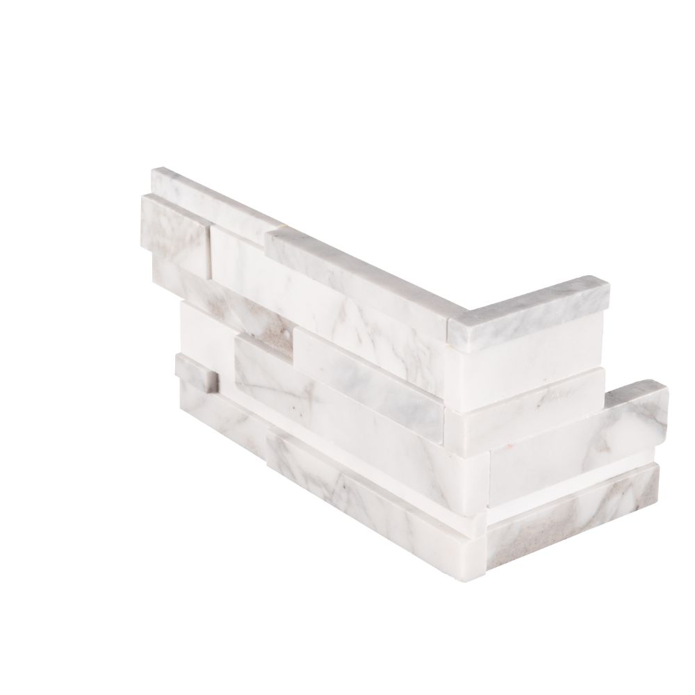 Calacatta Cressa 6x12x6 3D Honed Corner Ledger Panel 