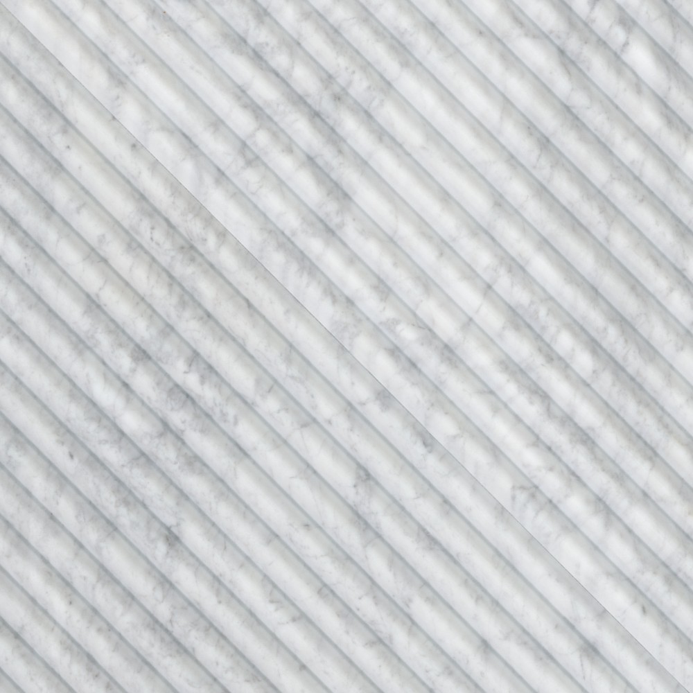 Carrara White Milano Ribbo 12x24 Honed Fluted Marble Wall Tile
