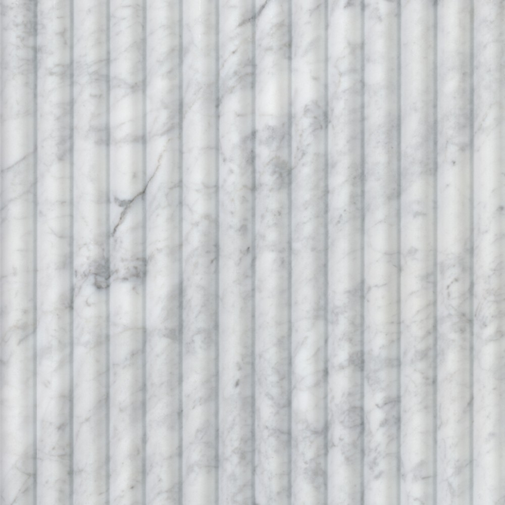Carrara White Milano Ribbo 12x24 Honed Fluted Marble Wall Tile