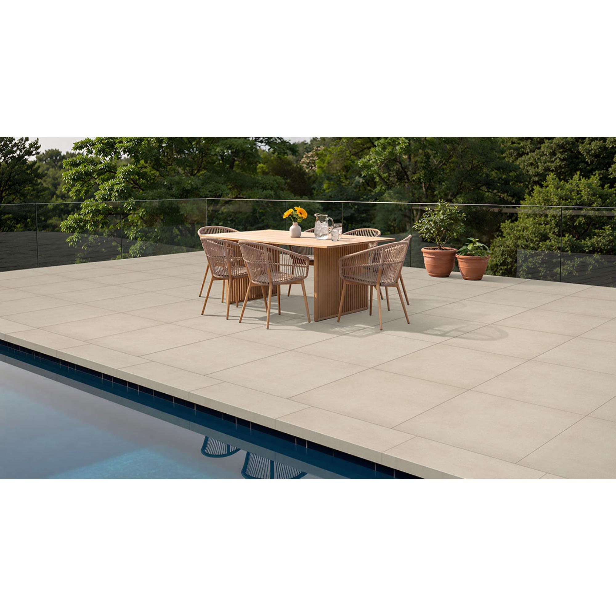 Cementique Claro White Cool 24x48 Matte Porcelain Outdoor Paver Tile 