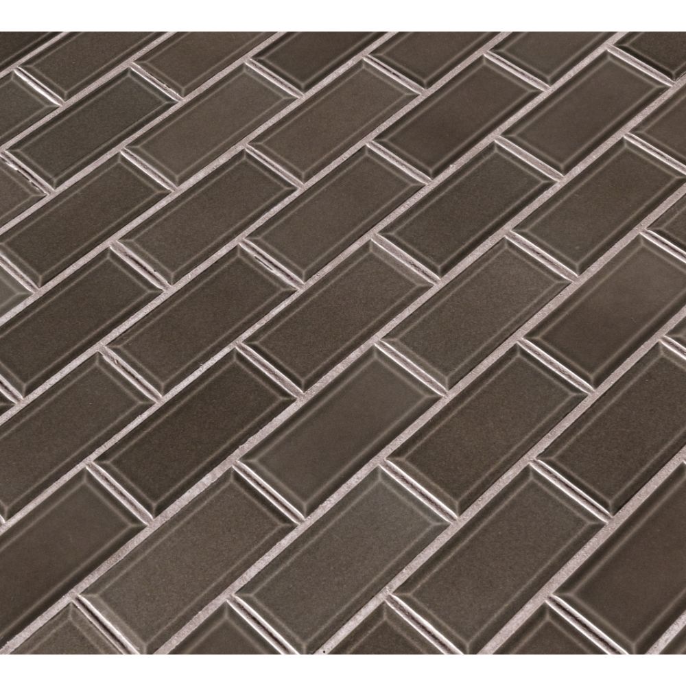 Charcoal 2x4 Bevel Glossy Subway Ceramic Tile