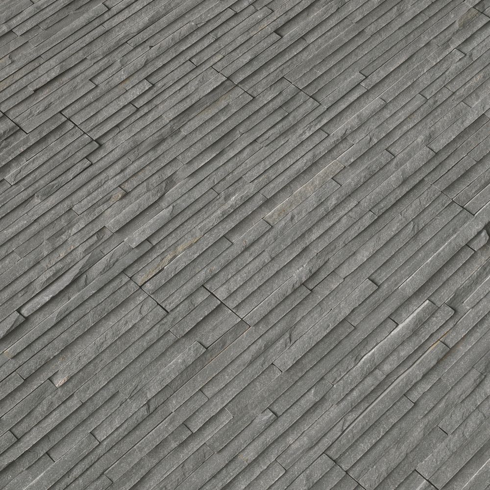 Charcoal 6x24 Split Face Pencil Ledger Panel 