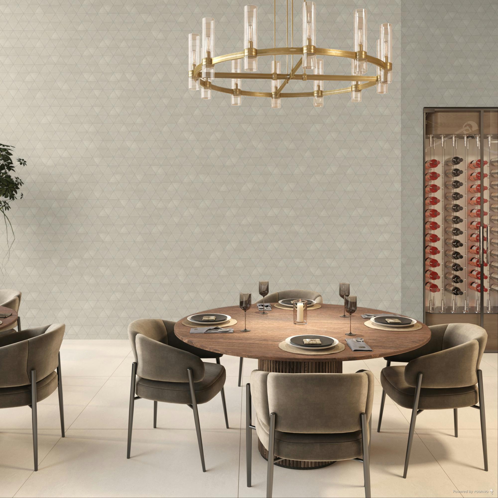 Chord Sonata White 3X3 Matte Triangle Shape Mosaic Tile