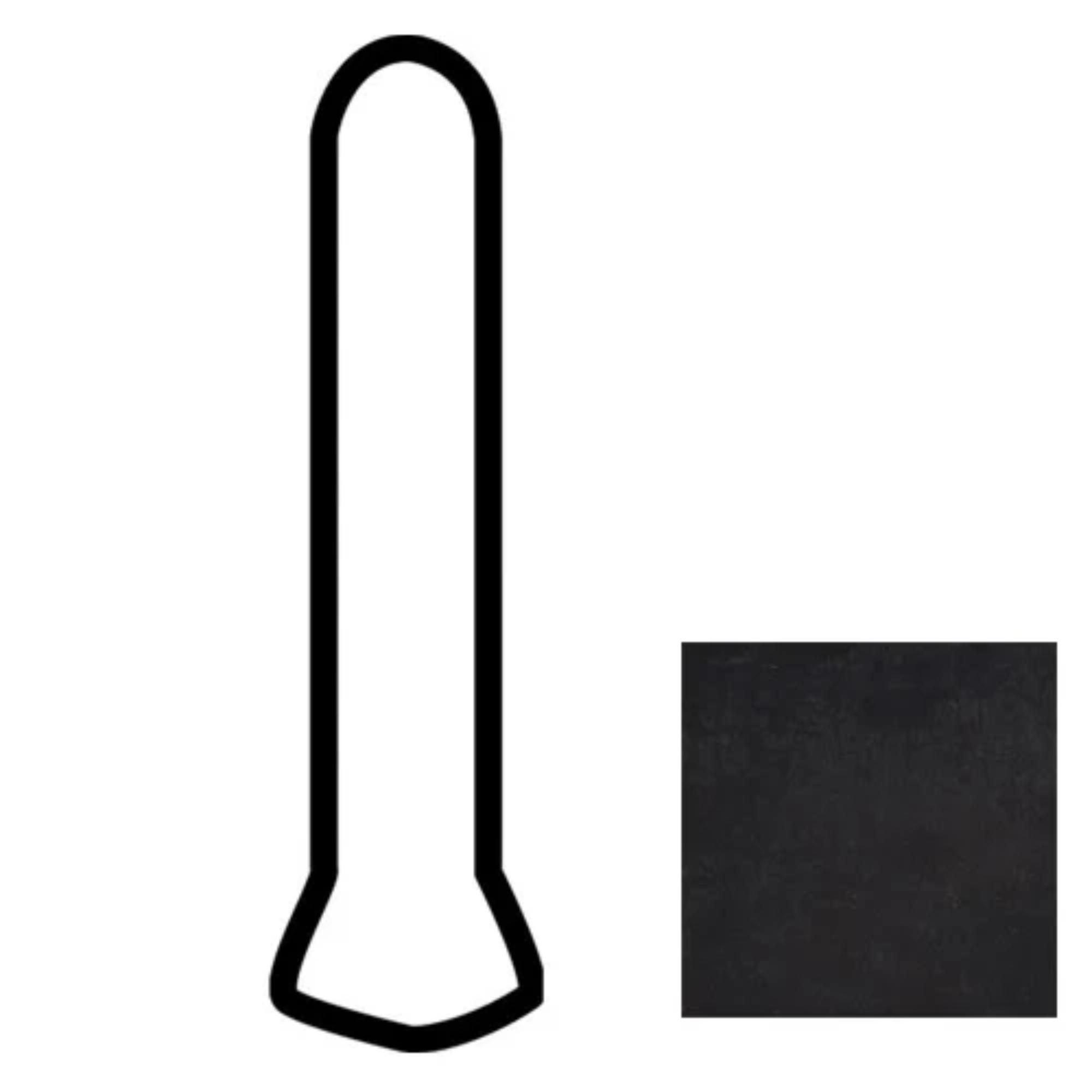 Cohesion Black 1X6 Cove Base Outcorner Matte Floor Tile Trim