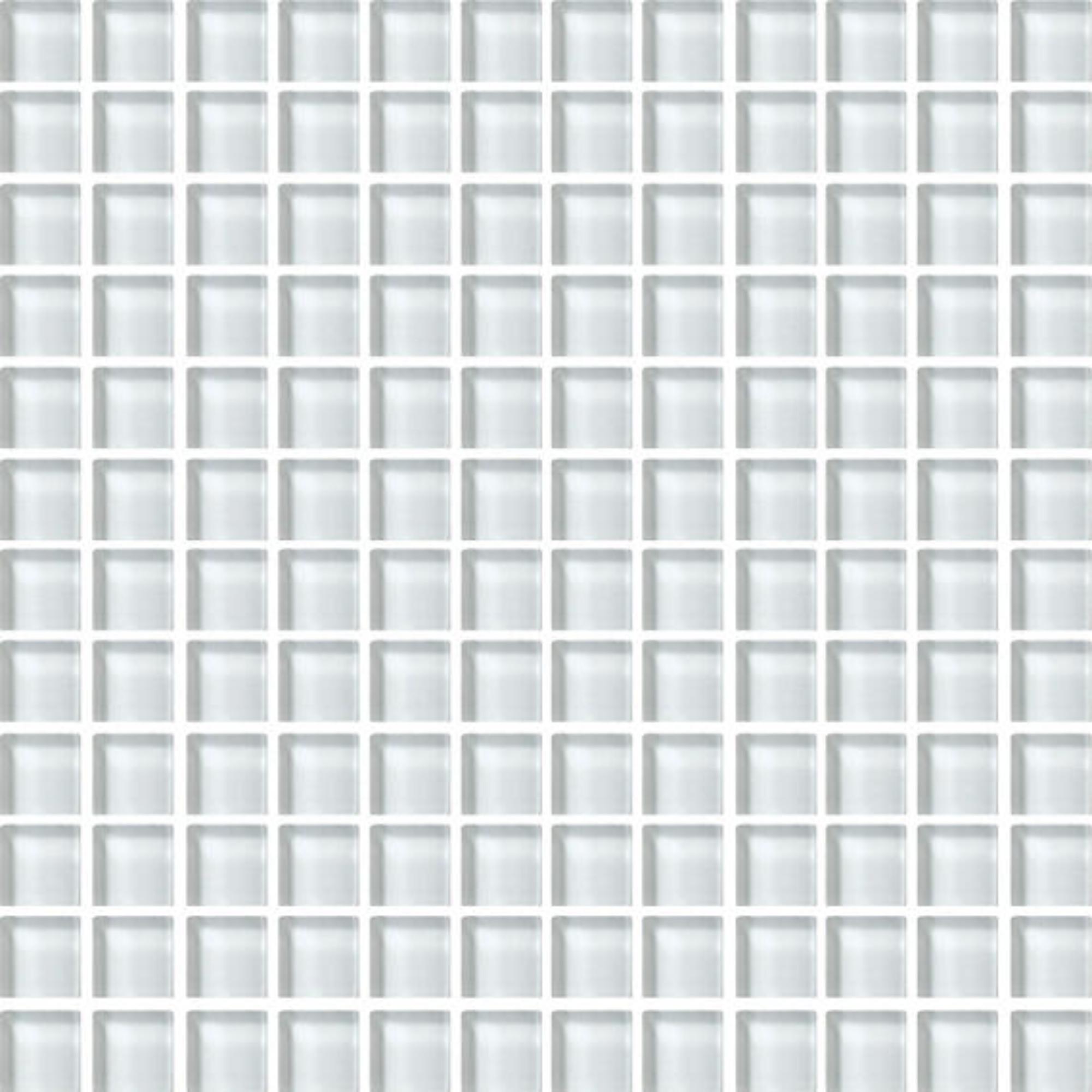 Color Wave Feather White 1X1 Glass Mosaic Tile