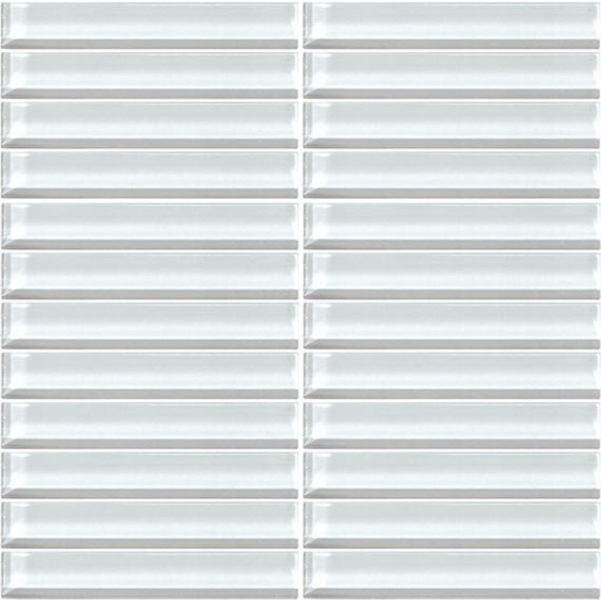 Color Wave Feather White 1X6 Glass Mosaic Tile