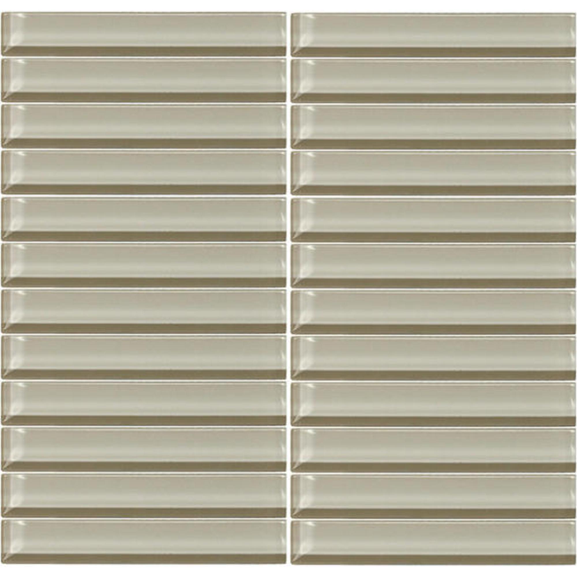 Color Wave Silver Mink 1X6 Glass Mosaic Tile