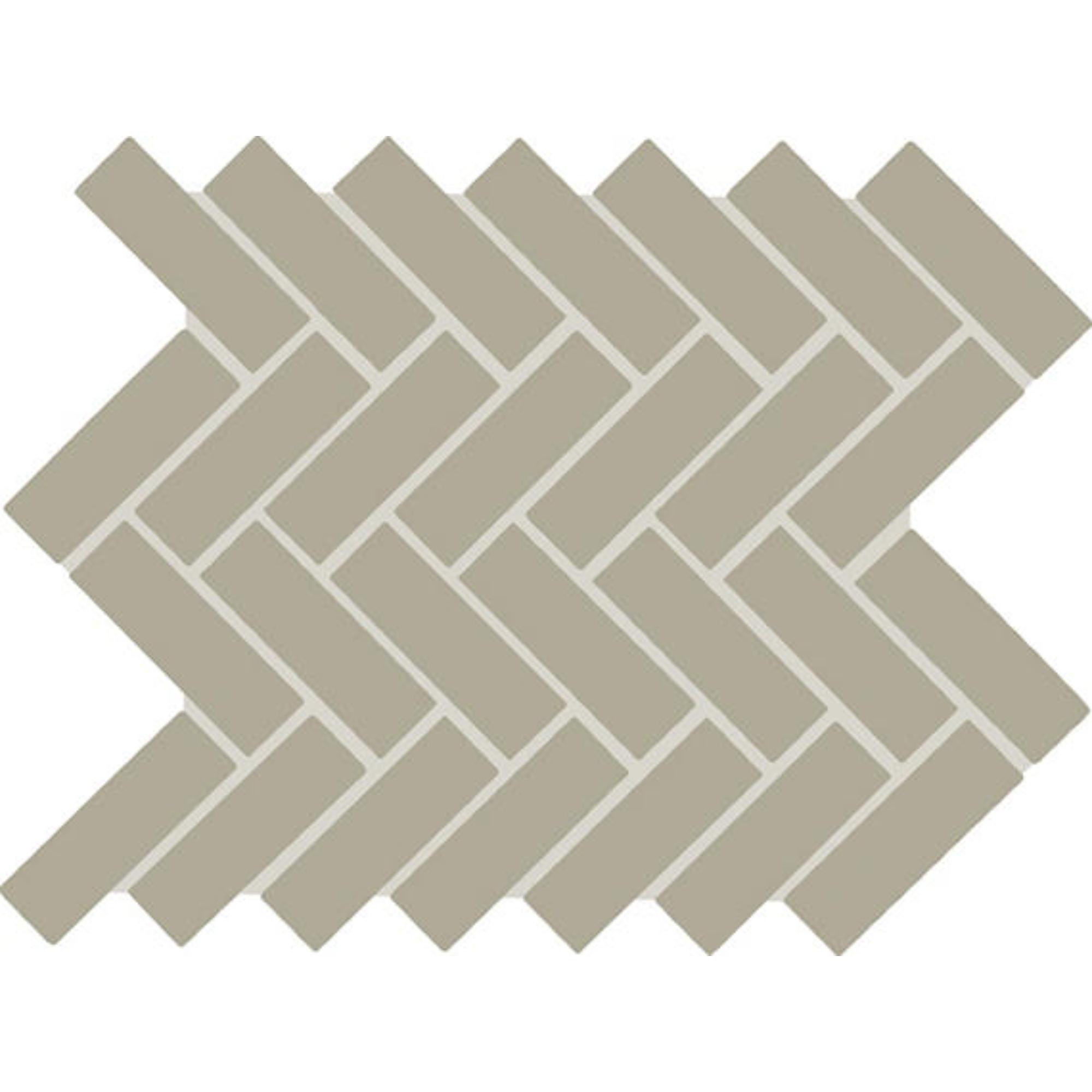 Color Wheel Architectural Gray Herringbone 1X3 Matte Mosaic Tile