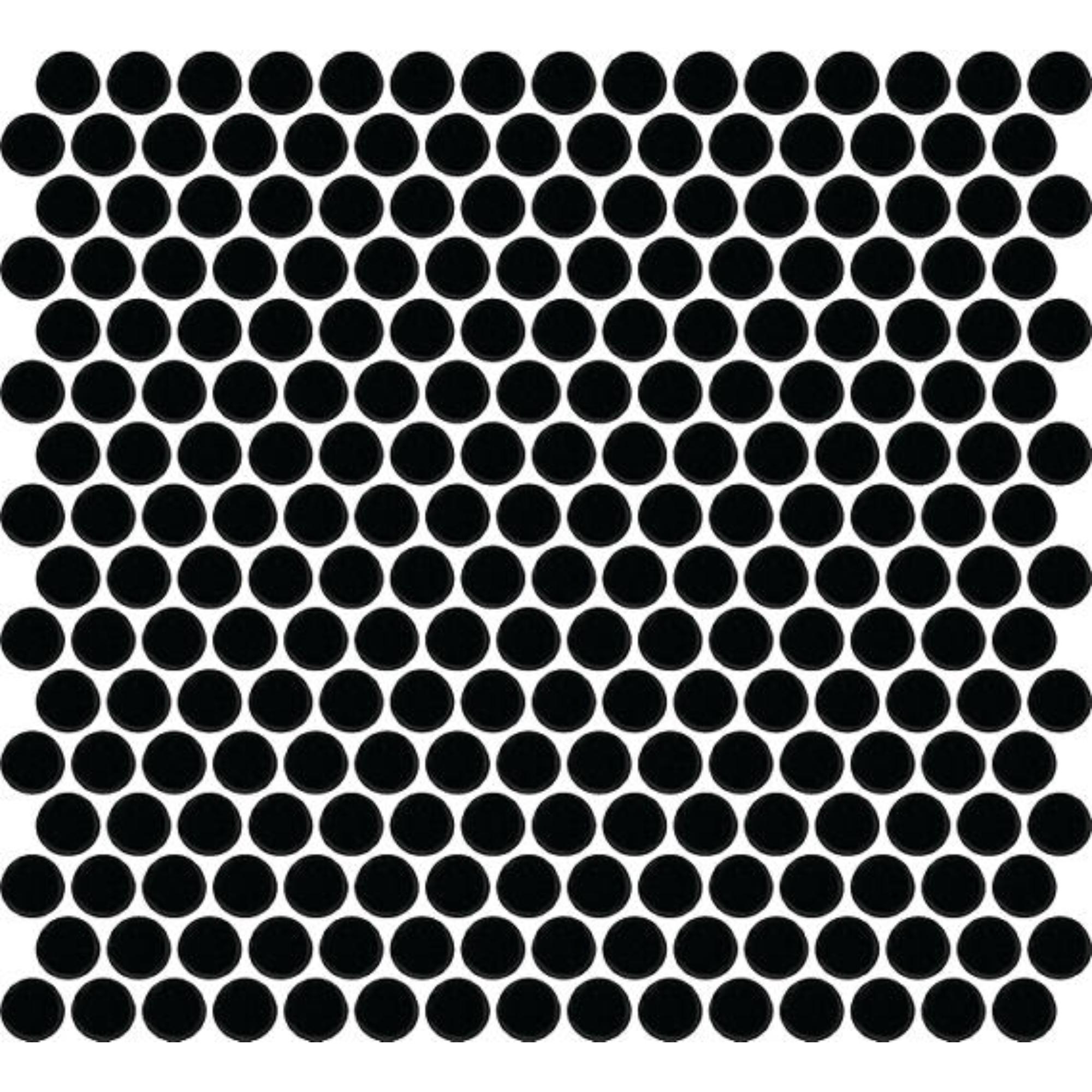 Color Wheel Black Penny Rounds 1x1 Matte Mosaic Tile