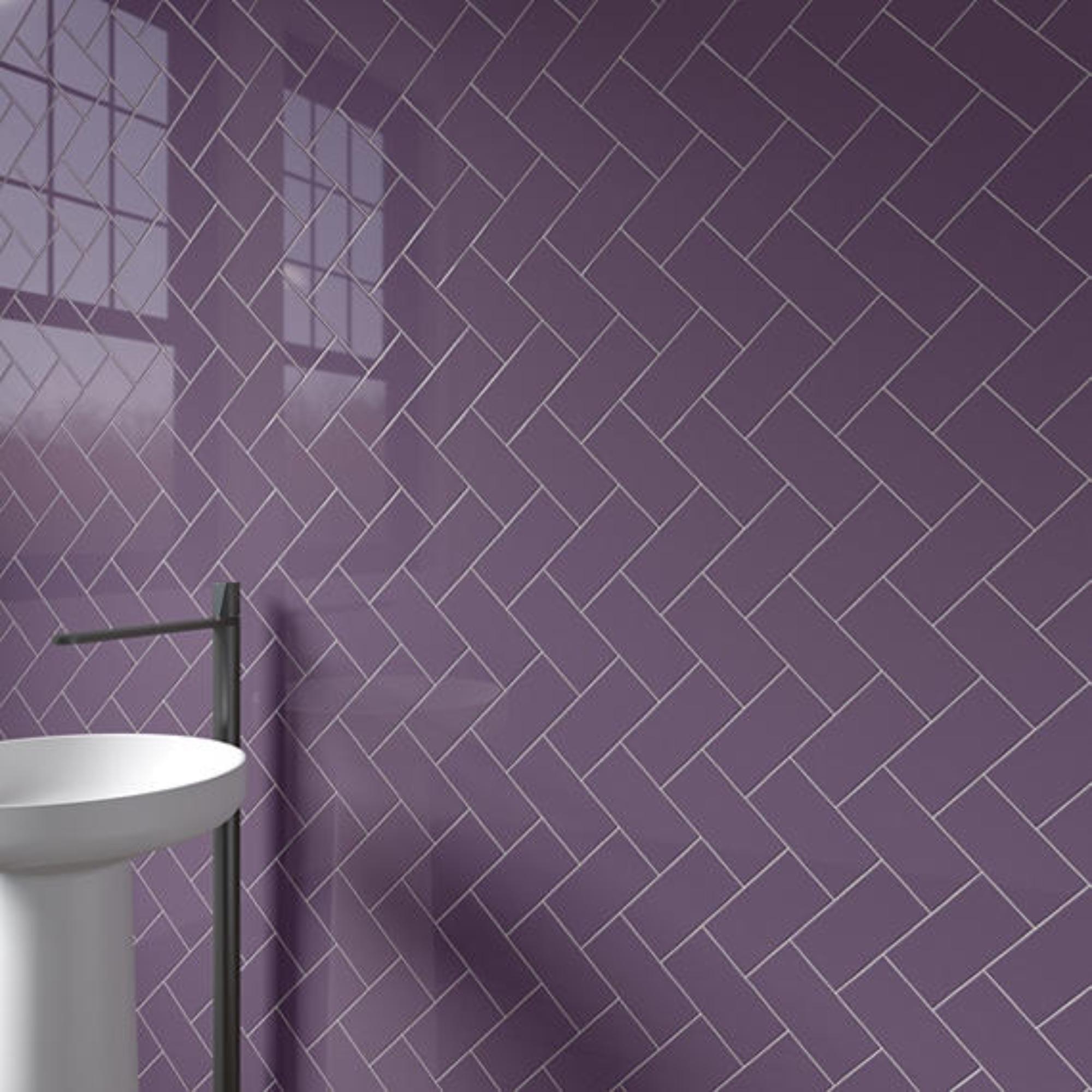 Color Wheel Classic Wood Violet 3X6 Glossy Wall Tile