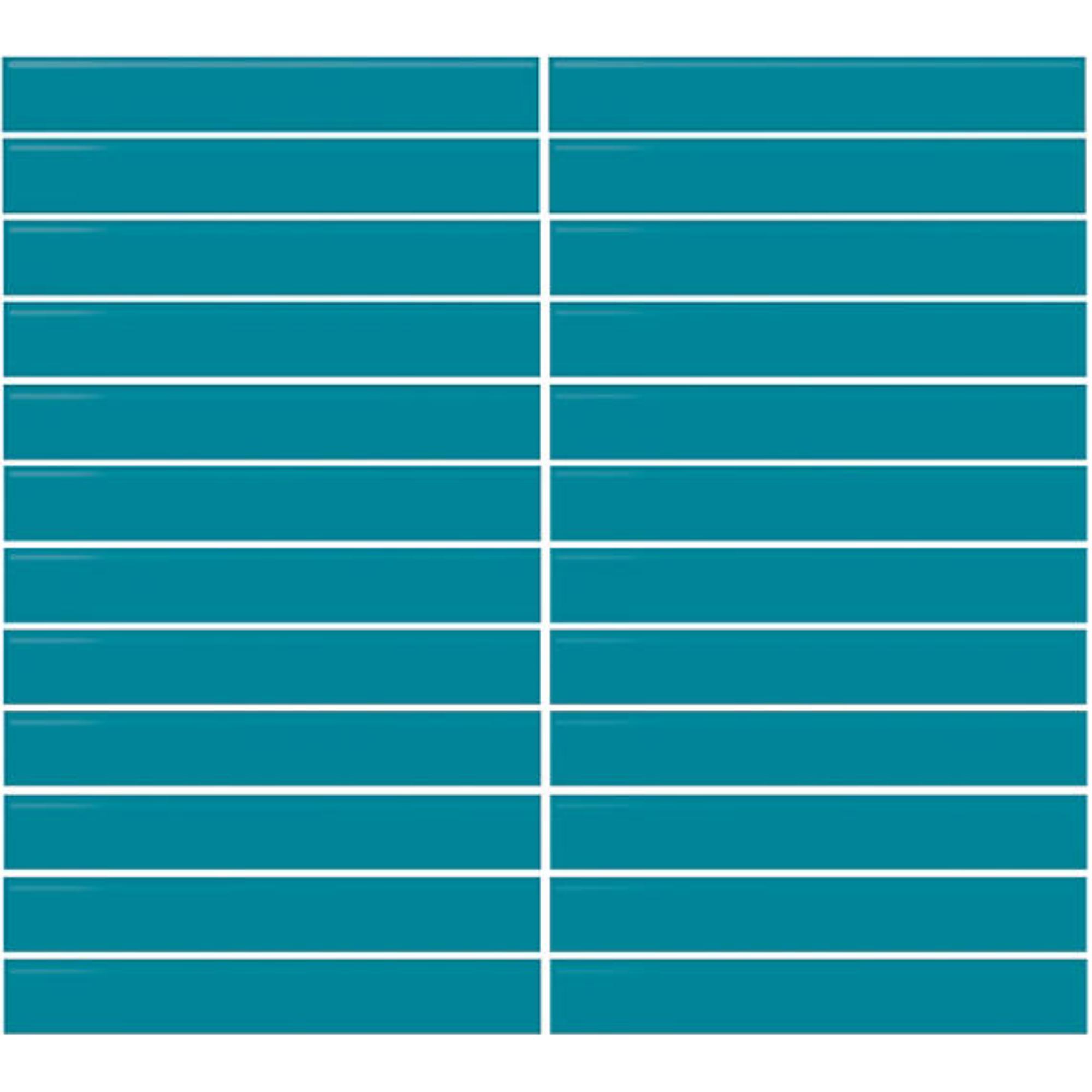 Color Wheel Ocean Blue 2X2 Straight Joint Glossy Mosaic Tile