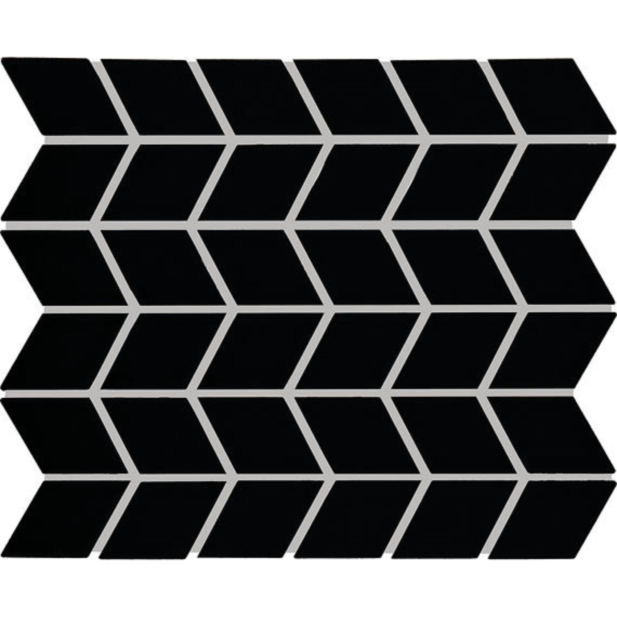 Color Wheel Retro Black Chevron 2X3 Matte Mosaic Tile 
