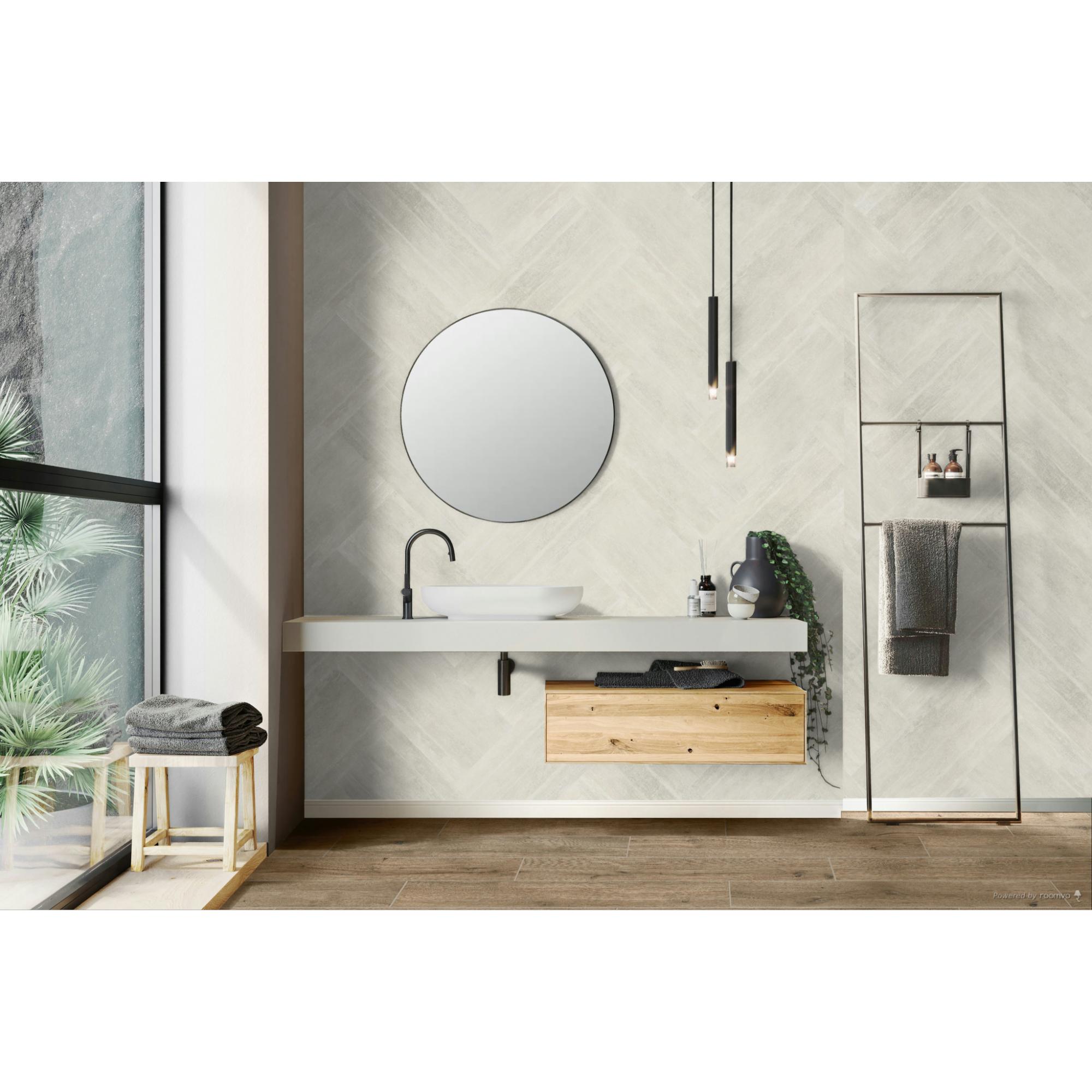 Concrete Masonry Sculpture Grey 15X30 Matte Floor Tile