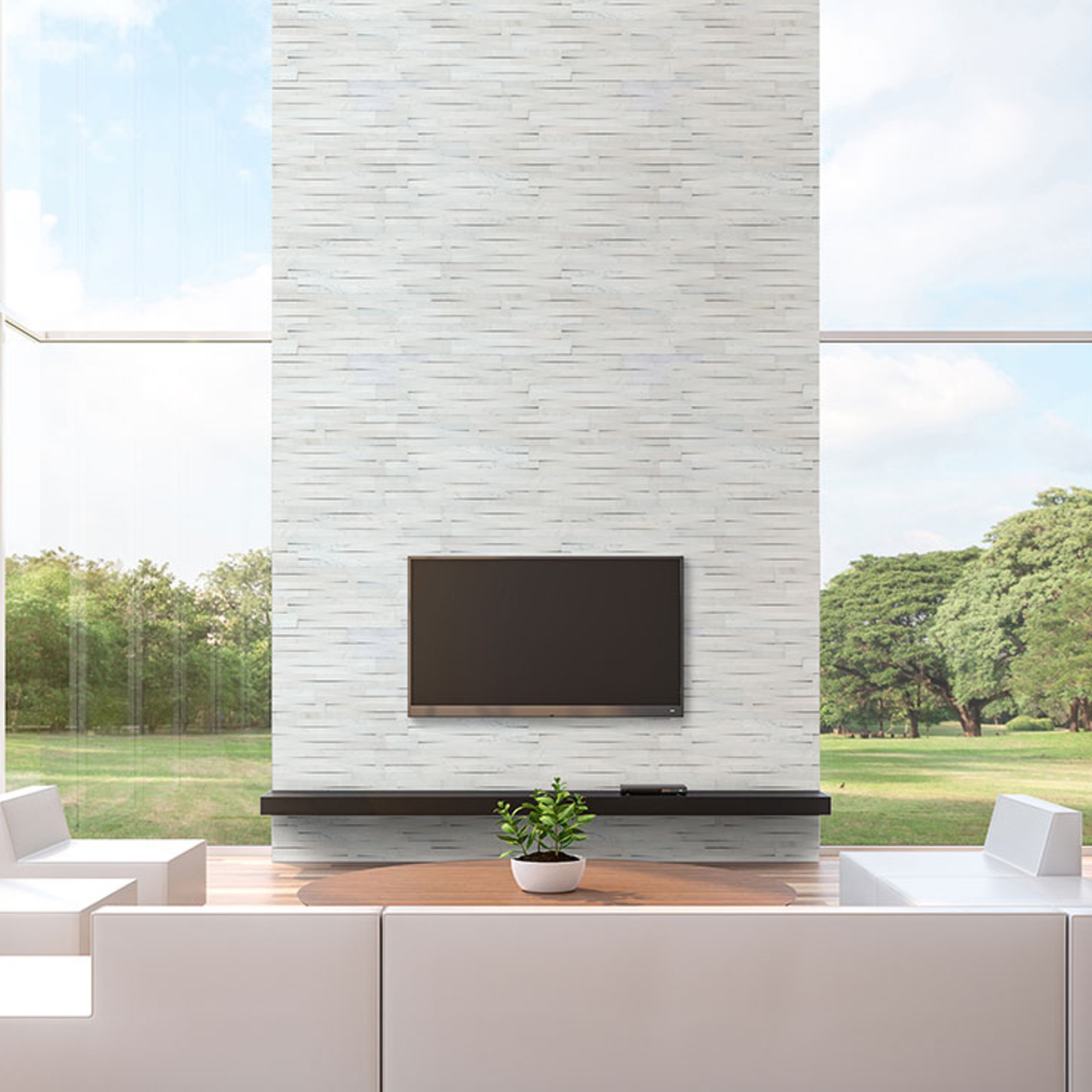 Cosmic White 6X12X6 3D Wave Split Face Corner Ledger Panel