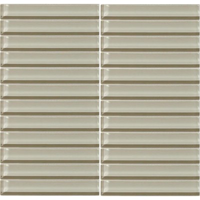 Color Wave Silver Mink 1X6 Glass Mosaic Tile