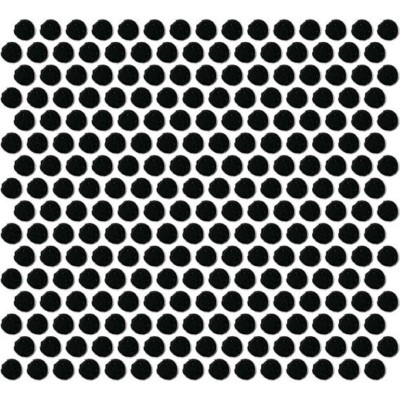 Color Wheel Black Penny Rounds 1x1 Glossy Mosaic Tile