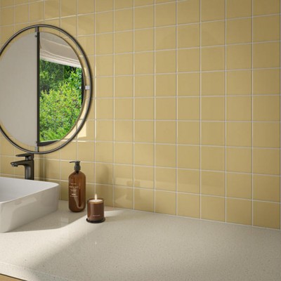 Color Wheel Classic Cornsilk 6X6 Glossy Wall Tile