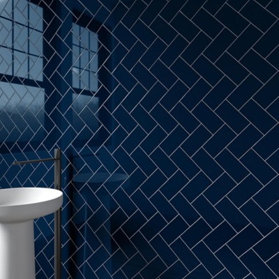 Color Wheel Classic Navy 6X6 Glossy Wall Tile