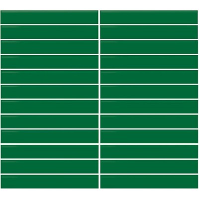 Color Wheel Emerald 1X6 Straight Joint Glossy Mosaic Tile