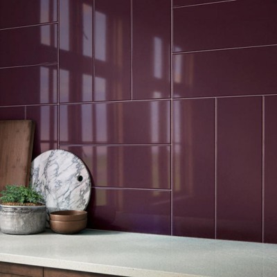 Color Wheel Linear Plum Crazy 4X8 Glossy Wall Tile