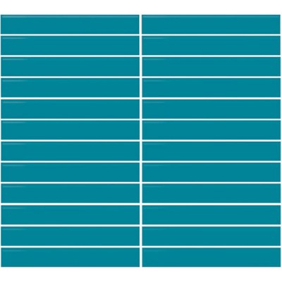 Color Wheel Ocean Blue 1X6 Straight Joint Glossy Mosaic Tile