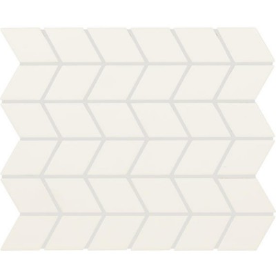 Color Wheel Retro Arctic White Chevron 2X3 Matte Mosaic Tile 