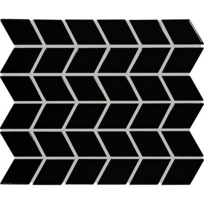 Color Wheel Retro Black Chevron 2X3 Glossy Mosaic Tile 