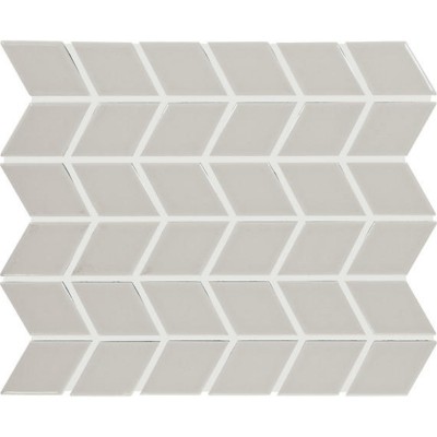 Color Wheel Retro Desert Gray Chevron 2X3 Glossy Mosaic Tile 