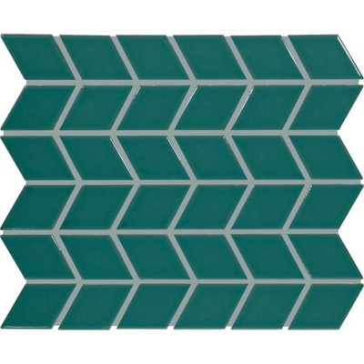 Color Wheel Retro Peacock Chevron 2X3 Glossy Mosaic Tile 
