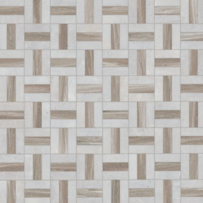 Winslow Weave 12X12 Polished Marble Mosaic Floor Wall Tile