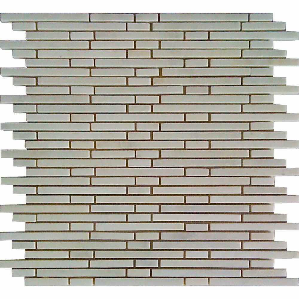 White Statuary 12x12 Bullet Interlocking Mosaic