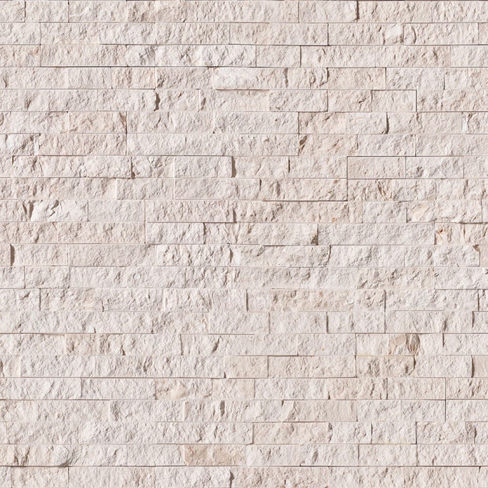 Mayra White 6X24 Split Face Ledger Panel