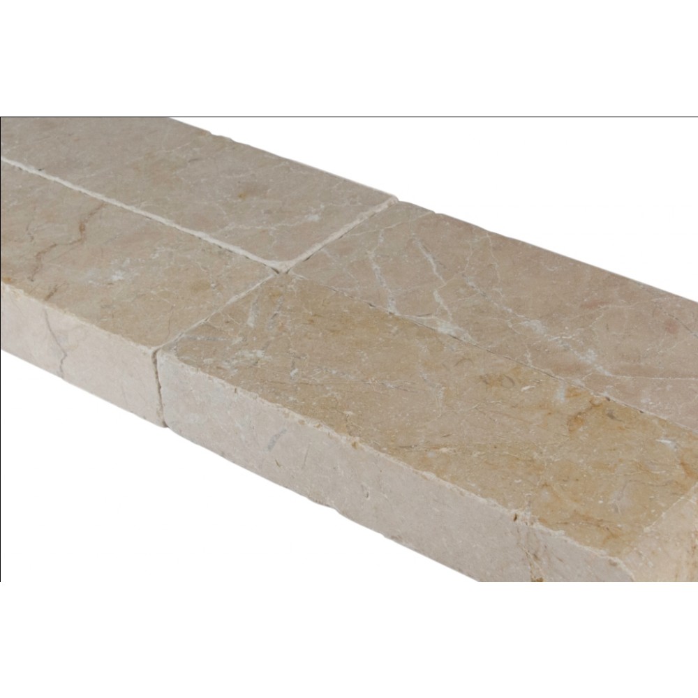 Aegean Pearl 4x12 Tumbled One Short Side Bullnose Pool Coping
