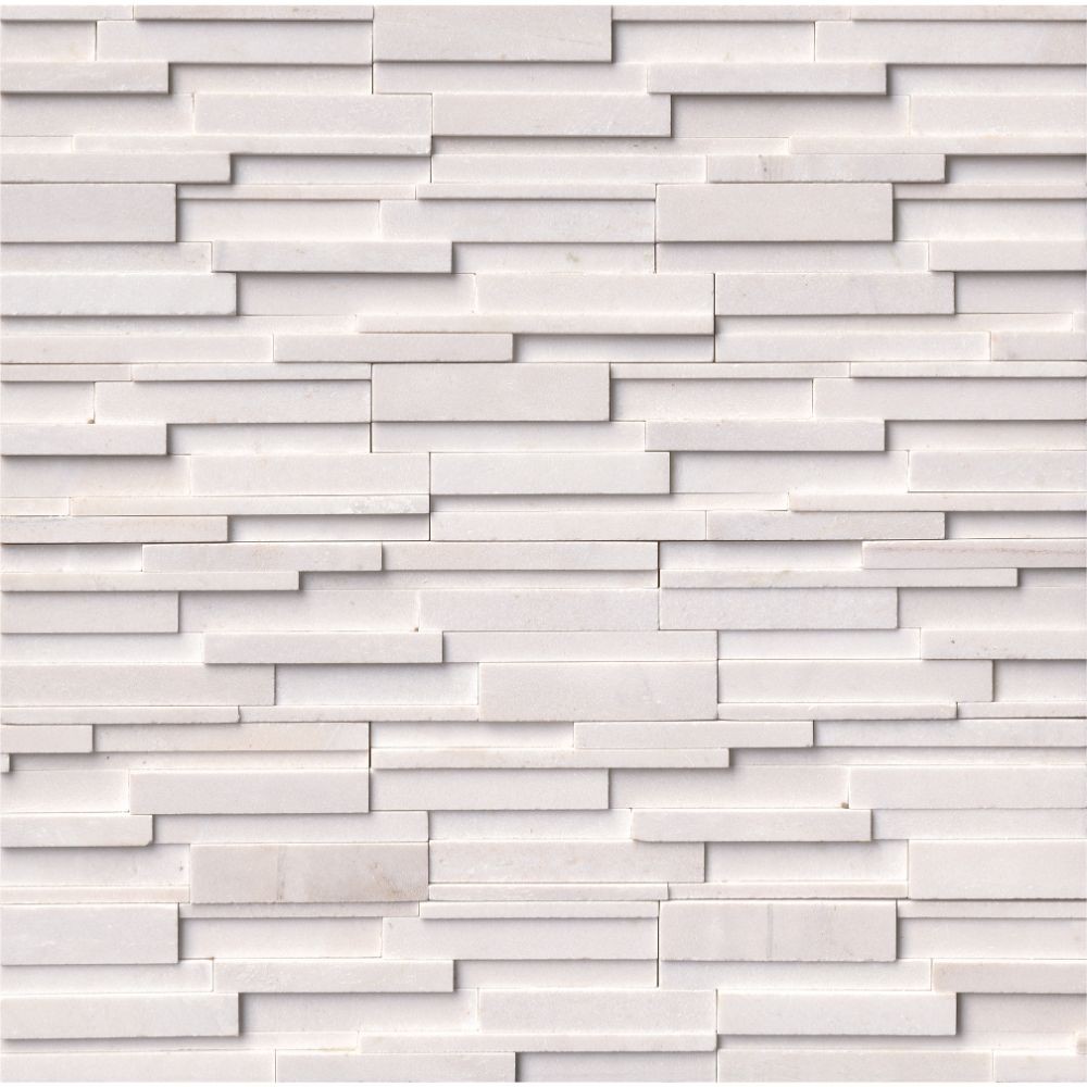 Arctic White 6x12x6 3D Honed Corner Ledger Panel