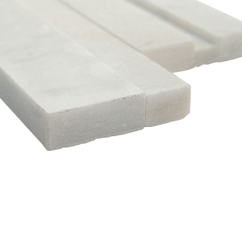 Arctic White 6x12x6 3D Honed Corner Ledger Panel